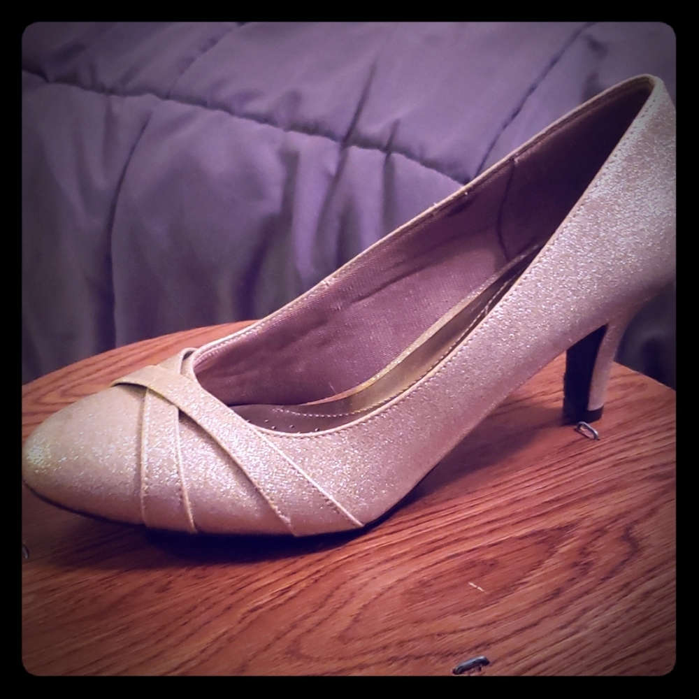 Silver sparkly heels